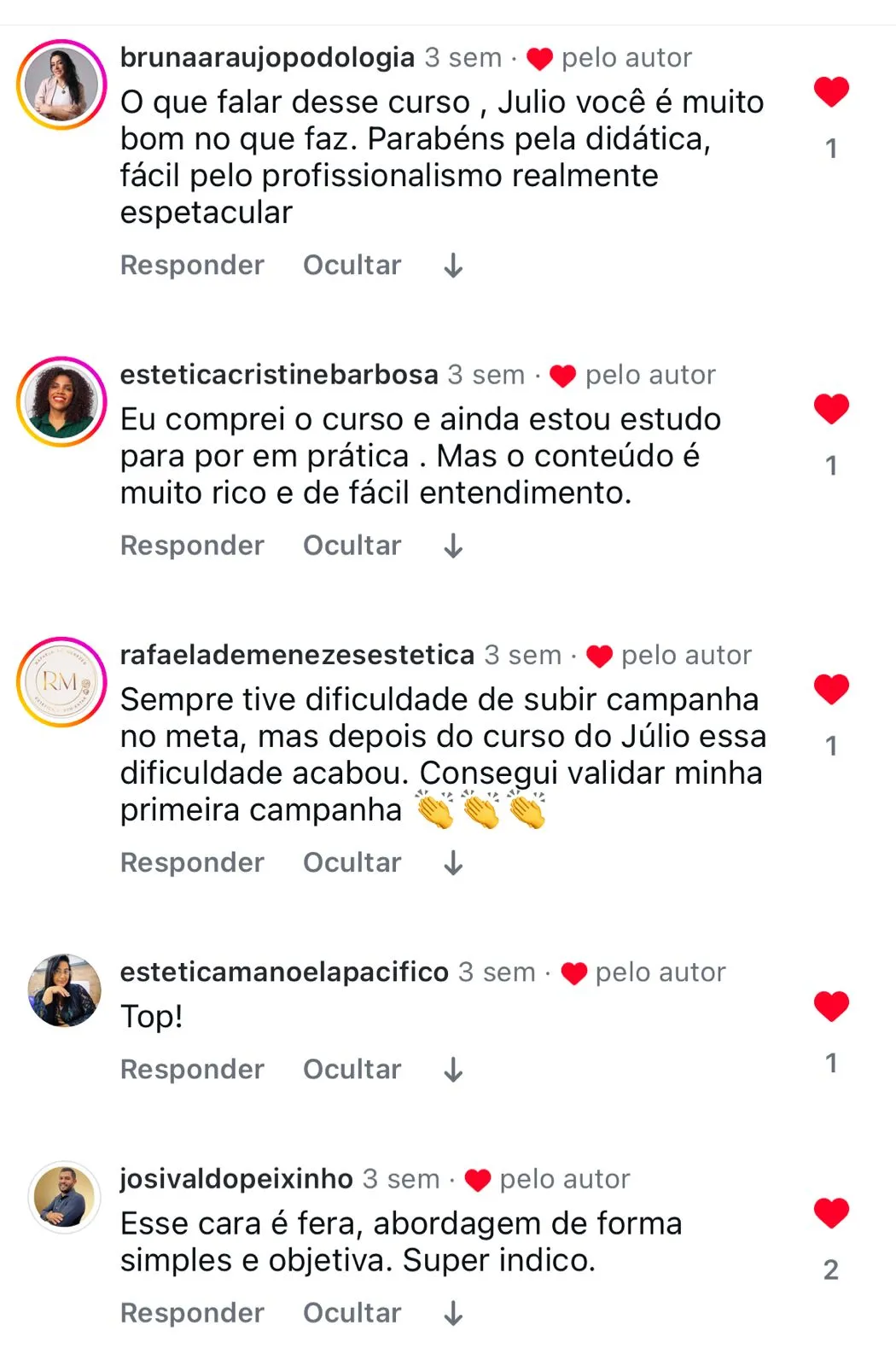 Comentário de aluna 1