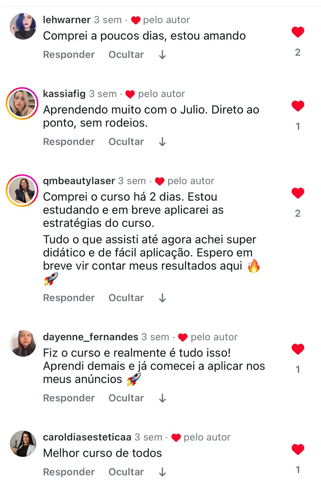 Comentário de aluna 2