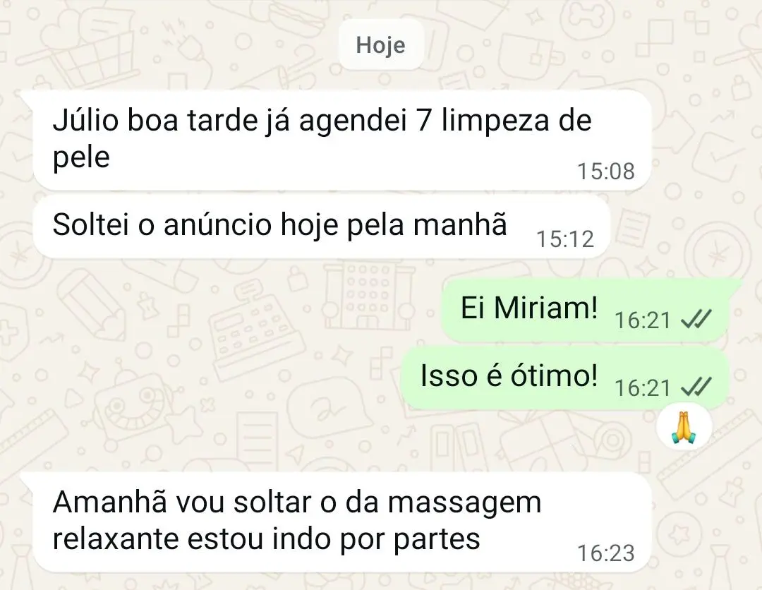 Miriam: agendei 7 limpezas de pele