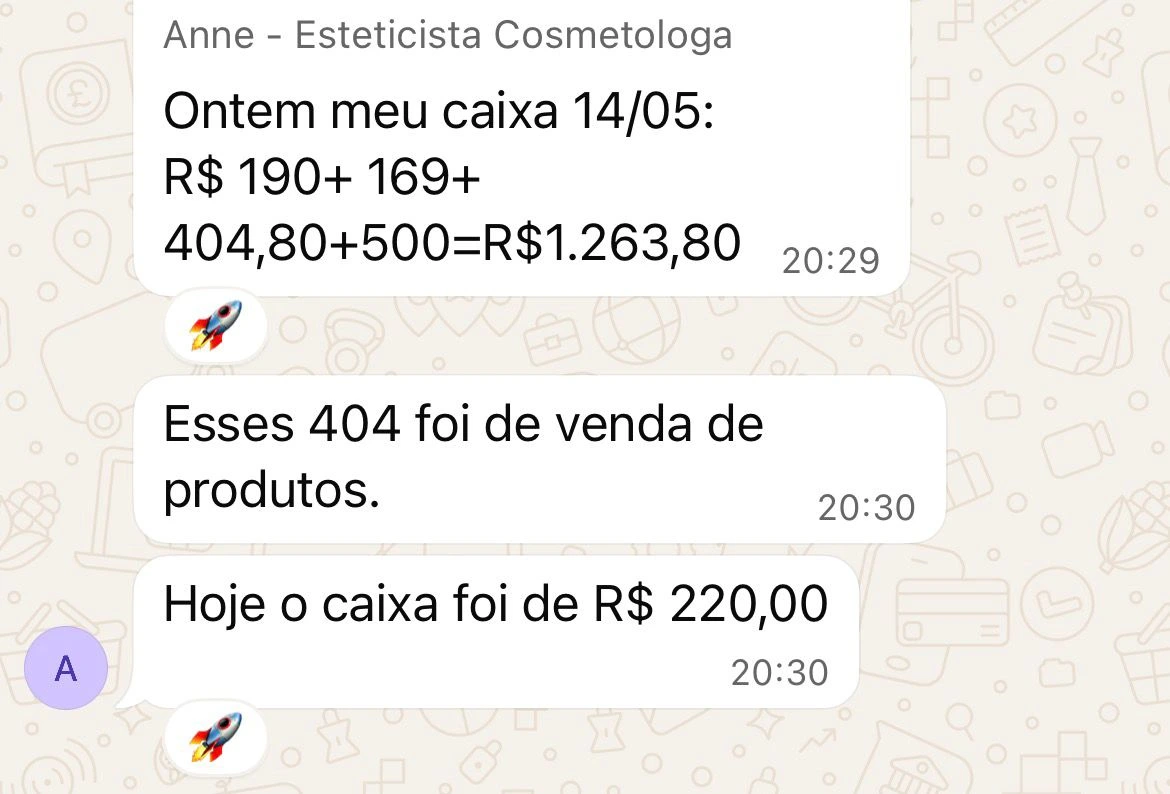 Anne: caixa de R$ 1.263,80 com venda de produtos