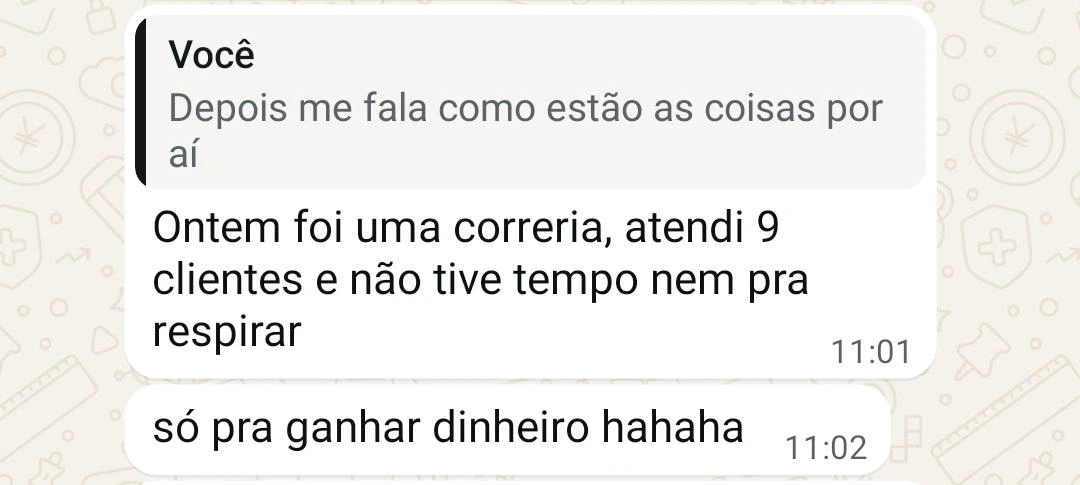 Atendi 9 clientes em um único dia