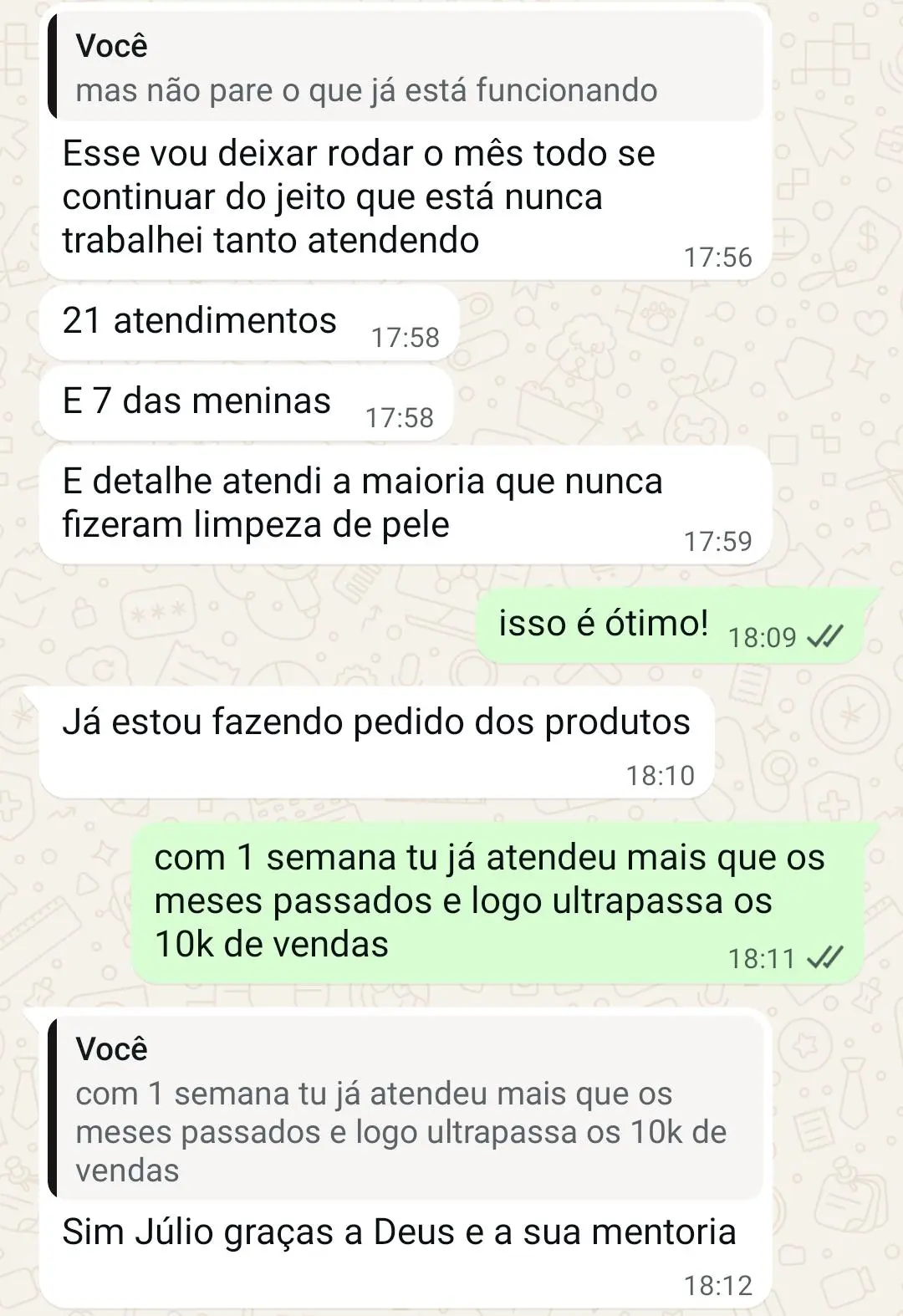 21 atendimentos em uma semana